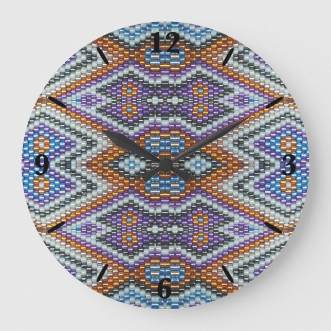 Grande Horloge Ronde Southwestern Bead Art (Recto)