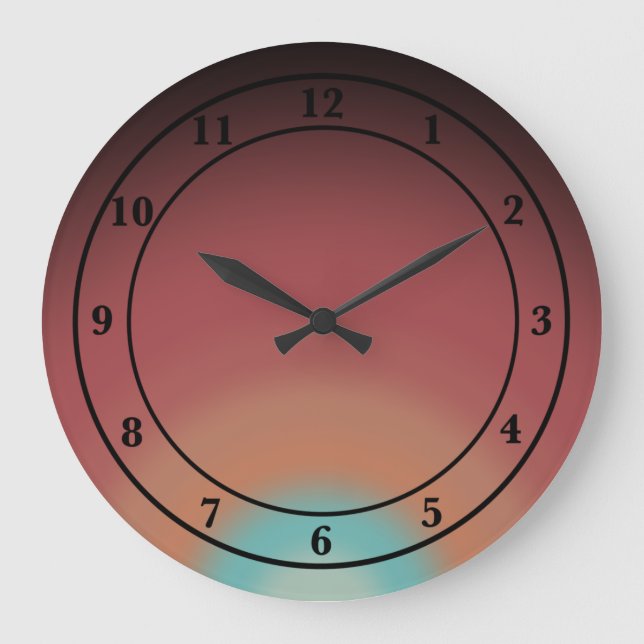 Grande Horloge Ronde Southwestern Southwest Desert Rainbow Art Design (Recto)