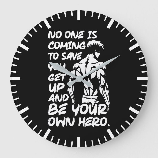 Grande Horloge Ronde Soyez votre propre héros - Anime Bodybuilding Gym  (Recto)