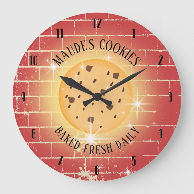 Grande Horloge Ronde Sparkle cookie brick personalized baking kitchen (Recto)