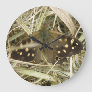 Grande Horloge Ronde Speckled Wood Butterfly Wall Clock