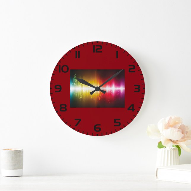 Grande Horloge Ronde Spectre musical Soundwave Vibrant Audio Visualizer (Créateur téléchargé)