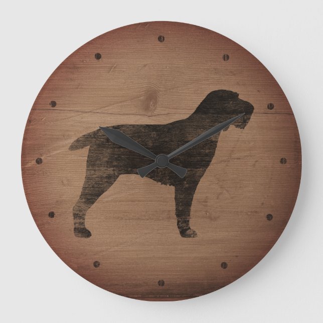 Grande Horloge Ronde Spinone Italiano Silhouette Rustique (Recto)