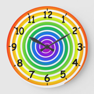 Grande Horloge Ronde Spirale arc-en-ciel