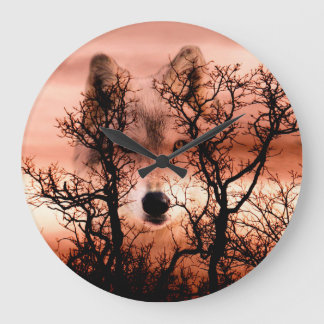 Grande Horloge Ronde Spirit wolf face