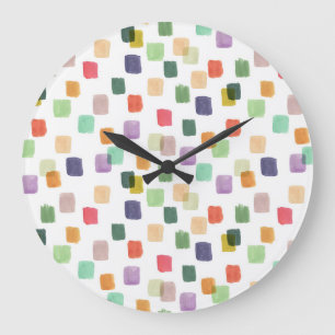 Grande Horloge Ronde Splash coloré : Arrière - plan Abstrait sans coutu