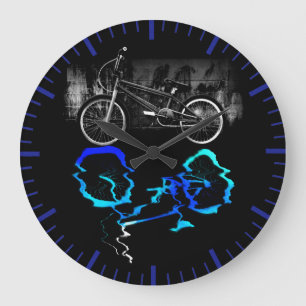 Grande Horloge Ronde Sport de vélo BMX réflexion colorée
