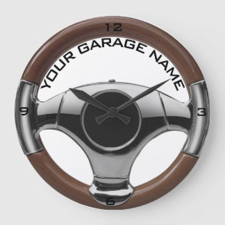 Grande Horloge Ronde Sport vintage voiture bois chrome volant 2