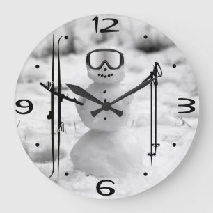 Grande Horloge Ronde Sports d'hiver Ski alpin Let It Snowman