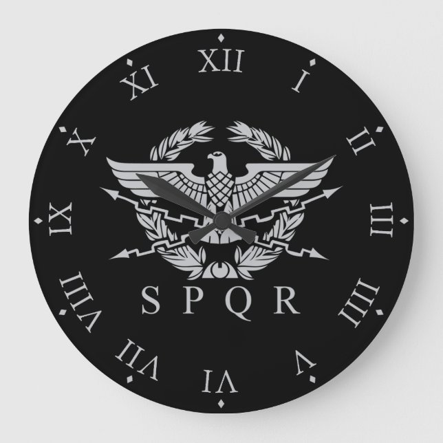 Grande Horloge Ronde SPQR L'Emblème De L'Empire Romain (Recto)