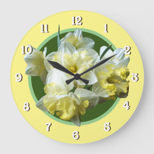 Grande Horloge Ronde Spring Daffodils White Yellow Narcissus Flowers