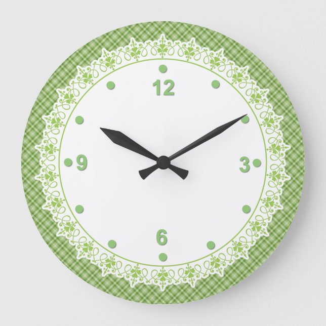 Grande Horloge Ronde Spring Green Kitchen Wall Clock (Recto)