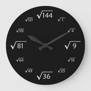Grande Horloge Ronde Square Root Large Wall Clock (Black/White)