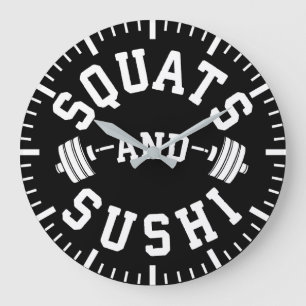 Grande Horloge Ronde Squats et sushis - Carbs and Leg Day - Funny Gym