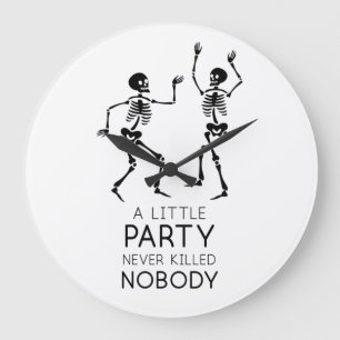 Grande Horloge Ronde Squelette de danse d'Halloween contemporain