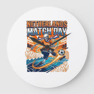 Grande Horloge Ronde Squelette de frappeur de jour de match des Pays-Ba