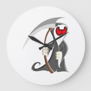 Grande Horloge Ronde squelette d'Halloween la Mort