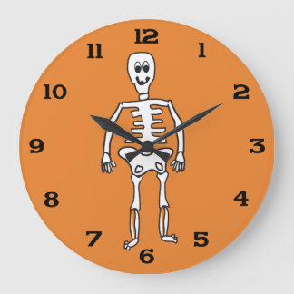 Grande Horloge Ronde Squelette d'Halloween mignonne