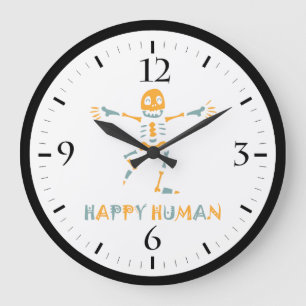Grande Horloge Ronde Squelette humain heureux