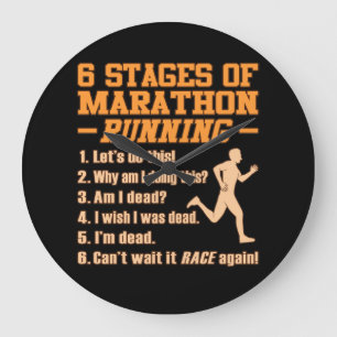 Grande Horloge Ronde Stades De Marathon Coureur Sarcastique Graphi
