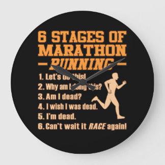 Grande Horloge Ronde Stades De Marathon Coureur Sarcastique Graphi