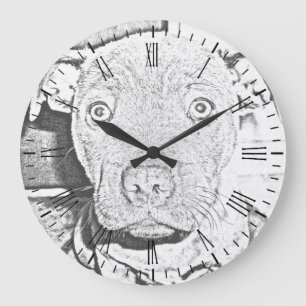 Grande Horloge Ronde Staffordshire Puppy Pencil