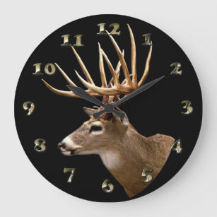 Grande Horloge Ronde Stag Buck Deer