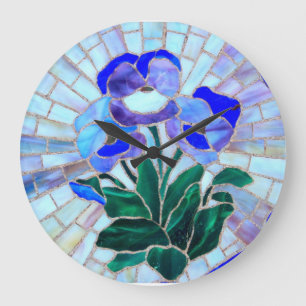 Grande Horloge Ronde stained glass flower clock