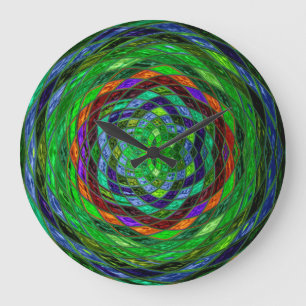 Grande Horloge Ronde Stained Glass Mosaic Abstract #4