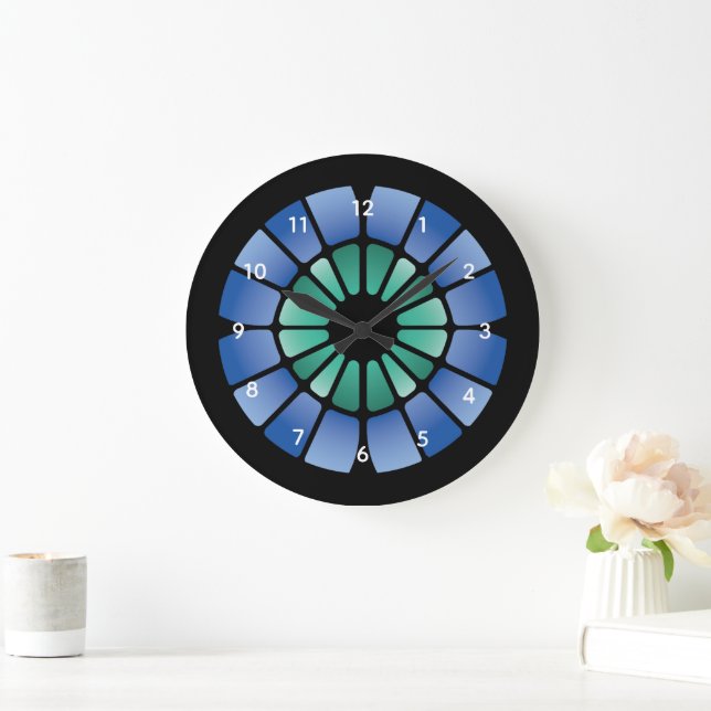 Grande Horloge Ronde Stained Glass (Radial - Midnight) (Maison)