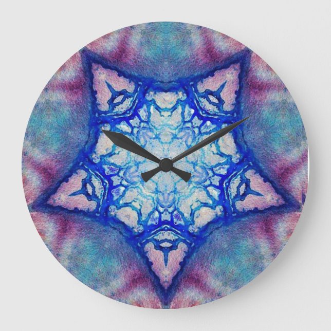 GRANDE HORLOGE RONDE STAR BLEU ROSE ABSTRACT (Recto)