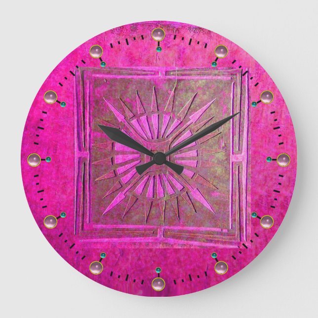 Grande Horloge Ronde STAR DU MATIN, Fuchsia Rose violet (Recto)