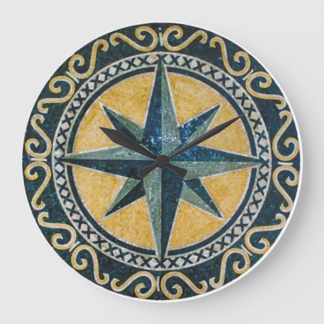 Grande Horloge Ronde Star Green Compass Round Medallion Mosaic (Recto)