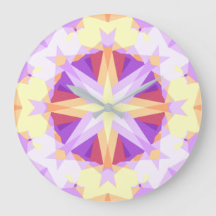 Grande Horloge Ronde Star moderne Noël Festive violet or jaune