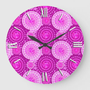 Grande Horloge Ronde Starburds et pingwheel, améthyste violet