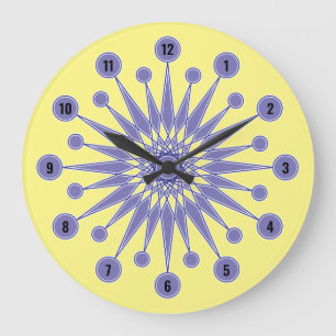 Grande Horloge Ronde Starburst atomique rétro