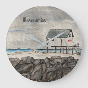 Grande Horloge Ronde Station balnéaire de Morecambe Beach Hut Lancashir