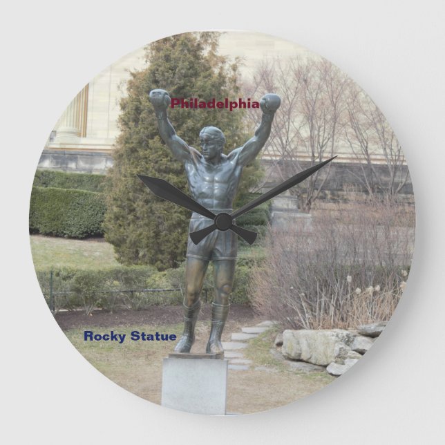 Grande Horloge Ronde Statue de Philadelphie Rocky (Recto)