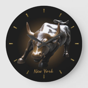 Grande Horloge Ronde Statue de taureau d'horloge de New York Cadeaux Ho