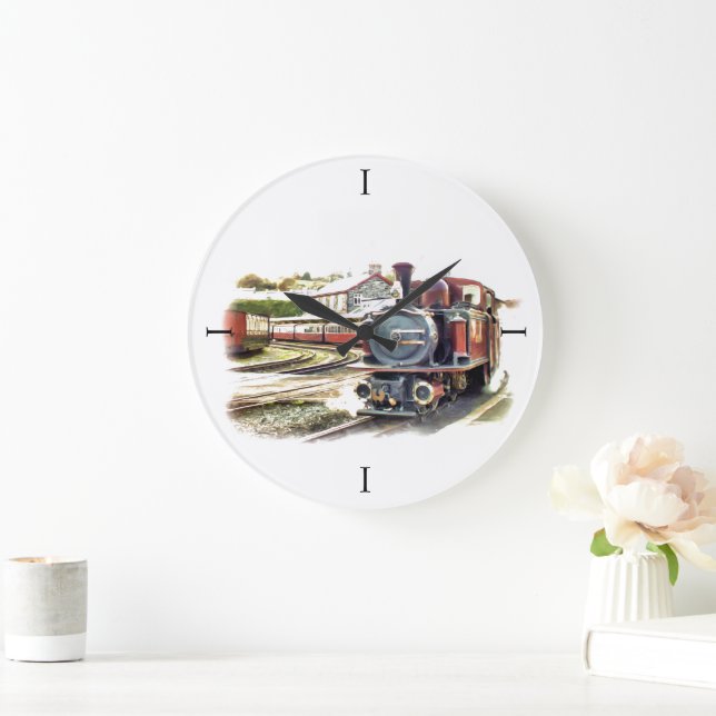 GRANDE HORLOGE RONDE STEAM TRAIN (Maison)
