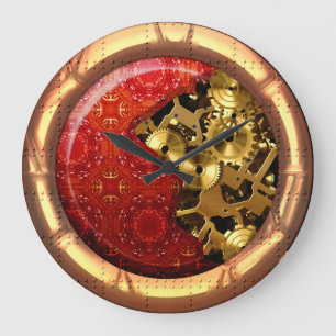 Grande Horloge Ronde Steampunk 12A Wall Clock Options