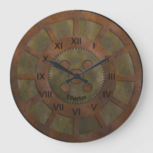 Grande Horloge Ronde Steampunk clock