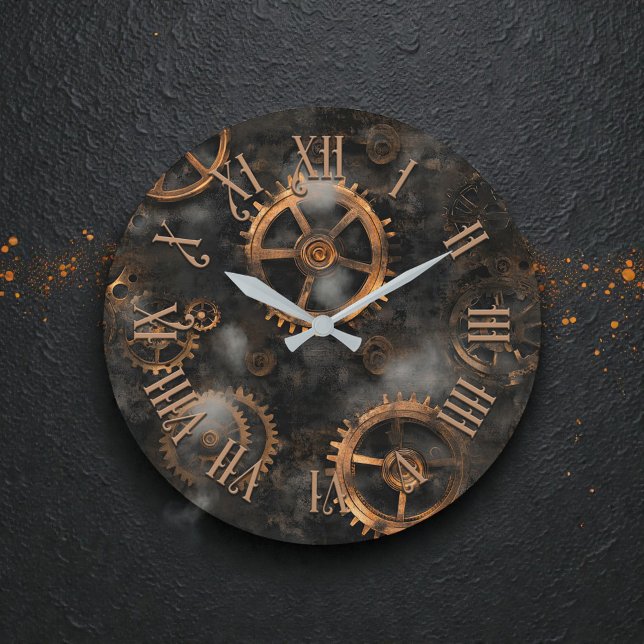Grande Horloge Ronde Steampunk Gears Wall Clock (Créateur téléchargé)