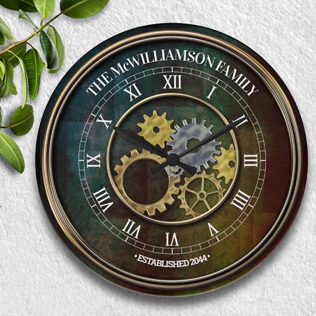 Grande Horloge Ronde Steampunk Inspiré Personnalisé (Créateur téléchargé)
