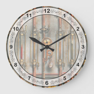 Grande Horloge Ronde Steampunk - Le collecteur de lubrification