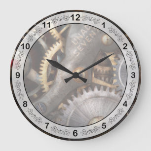 Grande Horloge Ronde Steampunk - Rouages - Horlogerie