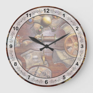 Grande Horloge Ronde Steampunk - Rouages - rétro-ingénierie