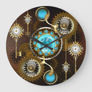 Grande Horloge Ronde Steampunk Rusty Background