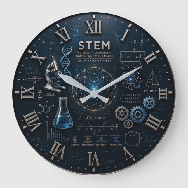 Grande Horloge Ronde STEM Science Technology Engineering Mathematics (Recto)