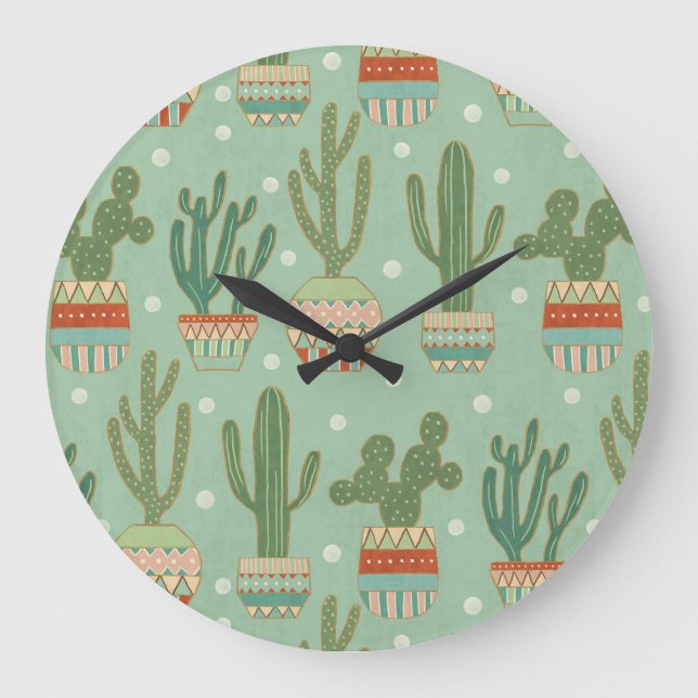 Grande Horloge Ronde Step de Southwest | Potted Cactus (Recto)